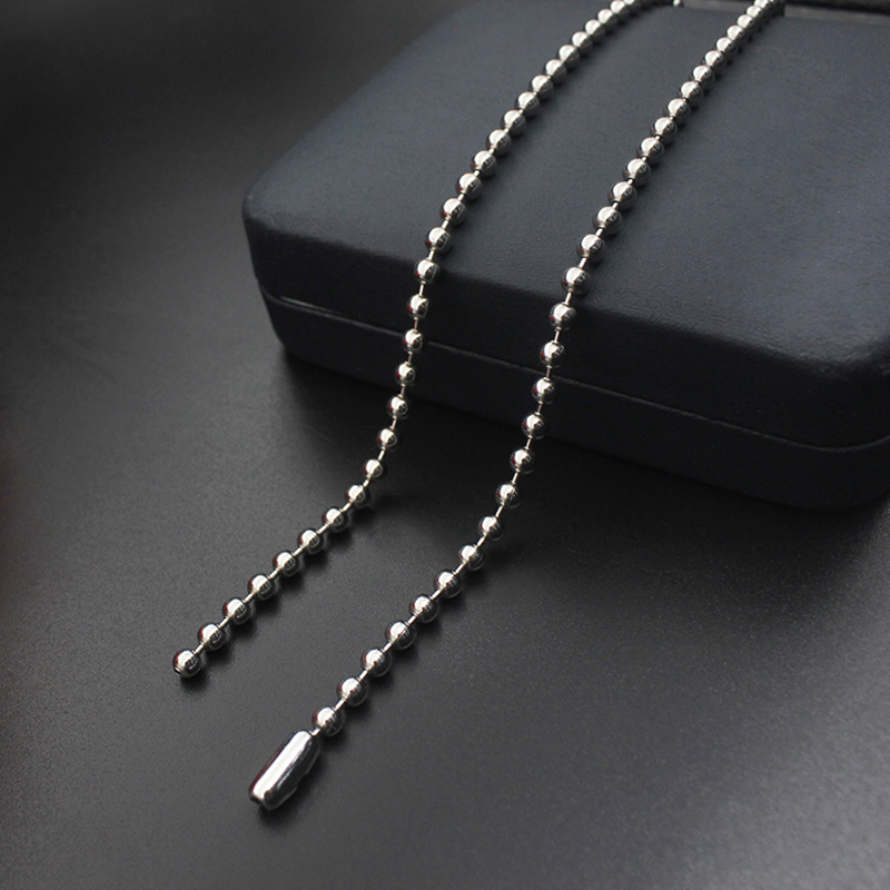 316L Stainless Steel Bead Ball Chains Link Necklace Jewelry High Quality Accessories Lobster Clasps Chain Jewelry 18inch-35inch