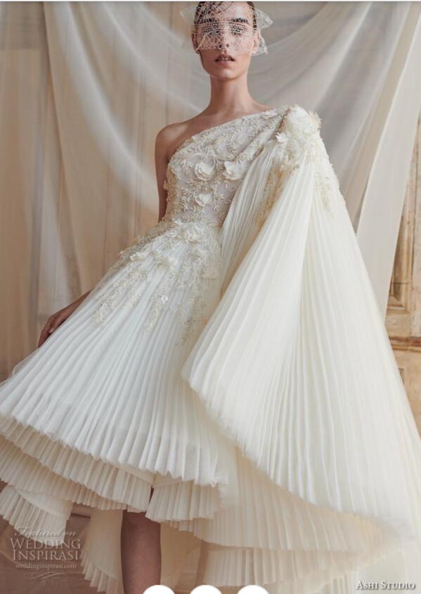 Ashi Studio Vintage Wedding Dresses A e Ruffle High Low 3D ral Appliques vestido de novia Beaded Plus Size Bridal Gowns Robe