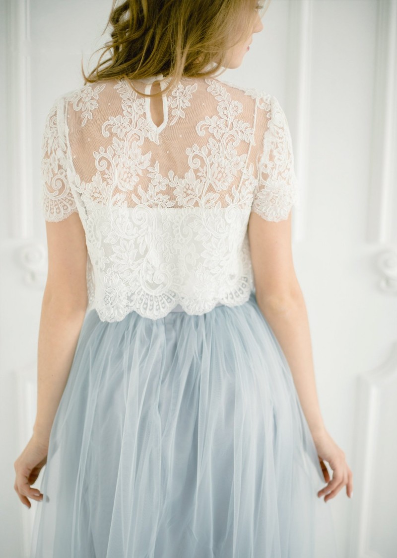 Cheap Two Pieces Country Bridesmaids Dresses Sheer Jewel Neck Lace Wedding Guest Dress or Length Tulle A e Maid Of Honor Gowns