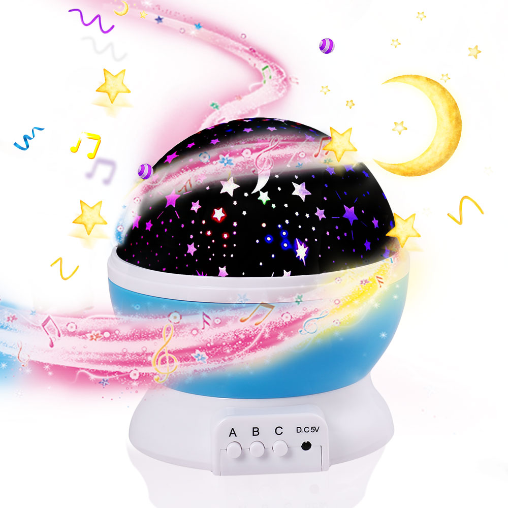 Child projector music Night Light Projector Spin Starry Star Master Kids Baby Sleep Romantic Led USB Projection Lamp