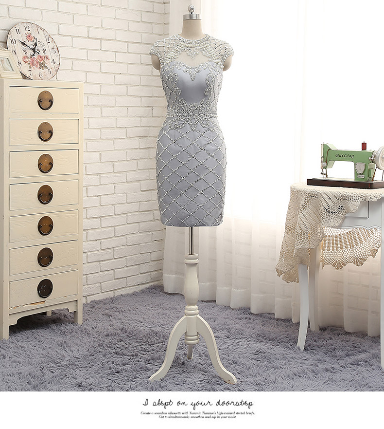 Vestidos de fiesta asimetricos 2017 Short Cocktail Dresses for Party High Neck Sheath Silver Beaded Open Back Party Gown, Green
Vestidos de fiesta asimetricos 2017 Short Cocktail Dresses for Party High Neck Sheath Silver Beaded Open Back Party Gown, Green