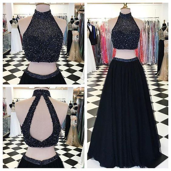 High Neck Black Evening Gowns For Women 2018 Cheap Long Keyhole Back A line Tulle Two Pieces Beading Sequined Prom Party Formal Dress, Grape
High Neck Black Evening Gowns For Women 2018 Cheap Long Keyhole Back A line Tulle Two Pieces Beading Sequined Prom Party Formal Dress, Grape