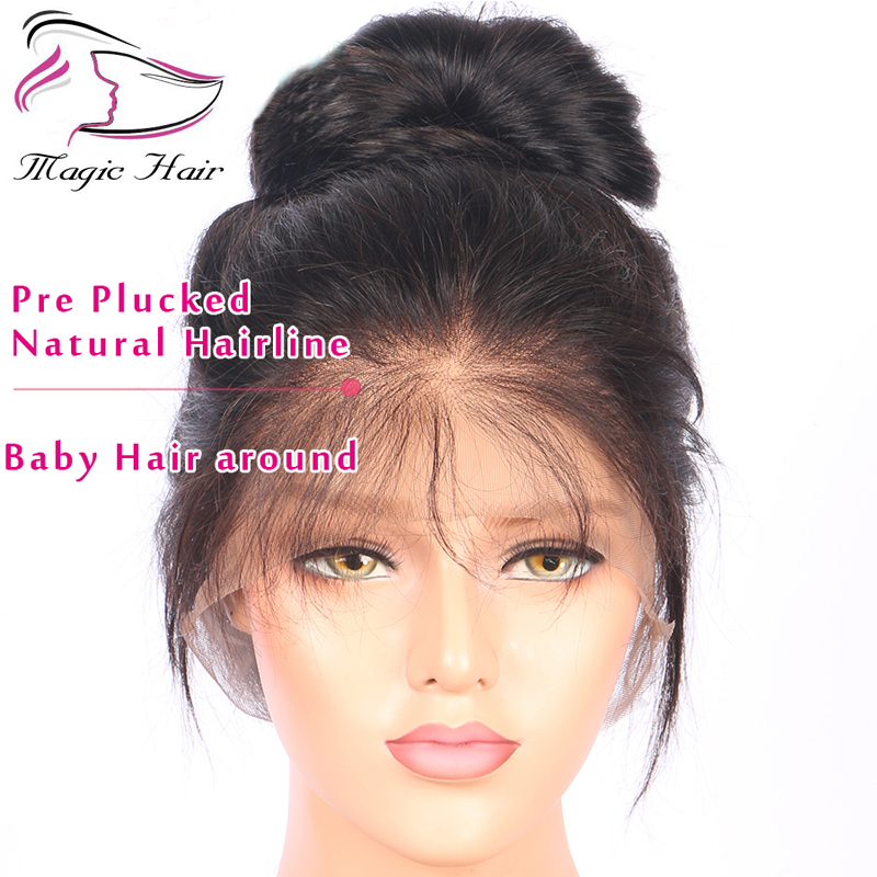 Evermagic Brazilian remy hair 4x4 deep parting lace front human hair wigs straight pre-plucked with baby hair glueless lace front wig