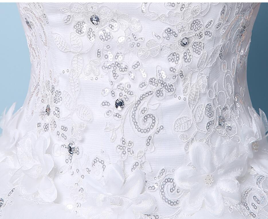 2018 Boat Neck Appliques Wedding Dresses Crystal Elegant Ball Gown Bridal Dress Women Tulle Wedding Gown Vestidos de Novia