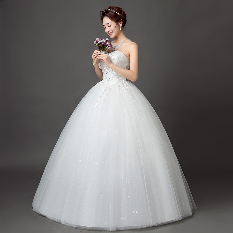 Sweetheart Plus Size Princess Crystal Ball Gown Wedding Dress 2018 Cheap Lace Up Bridal Gown vestido de noiva