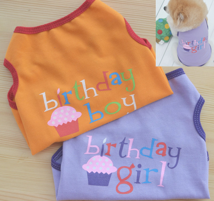 Free shipping pet dog T shirt happy birthday clothing for pet puppy cat summer clothing, Mixed two colors
Free shipping pet dog T shirt happy birthday clothing for pet puppy cat summer clothing, Mixed two colors