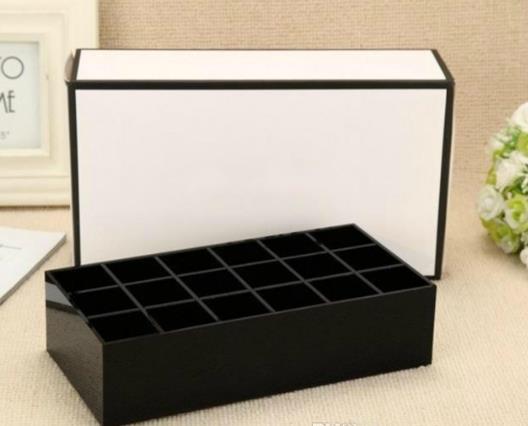 Classic High-grade Acrylic 18 grid Storage Box Cosmetic Multifunctional Storage Box Lip gloss display stand with gift packing
