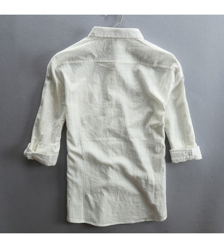 Helisopus 2017 Men Linen Shirt Half Sleeve Cotton Thin Grey Black Shirts With Pocket Plus Size Male Casual V