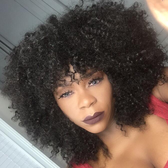 100% human afro kinky 3c 4a 180% 250% Density Lace Front Wig hd swiss Curly Hair for Black Women 18inch free ship diva1