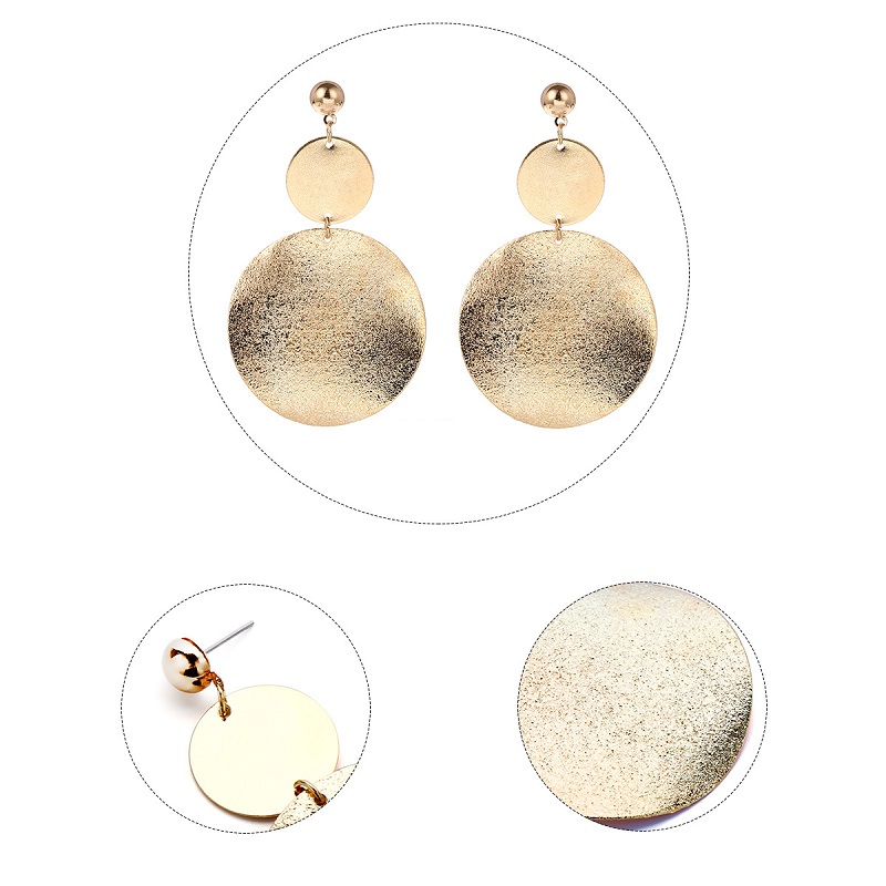 Hot New Fashion Exaggerated Personality Earrings Tetro Geometric Frosted Film Asymmetry Earrings Factory Fashion Earrings HJ176