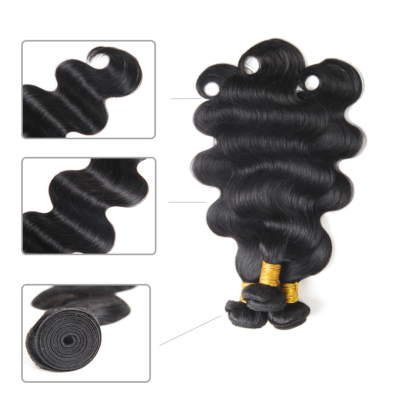 Brazilian Virgin Hair Extensions Water Deep Body Wave 3 Bundles with Closures Straight Ear to ear Lace Frontal with Bundles Brazilian Hair
