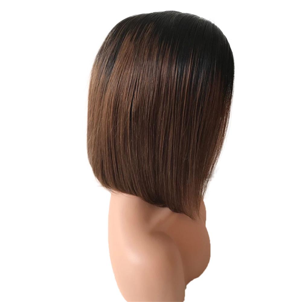 Full Lace Human Hair Wigs brazilian short human hair ombre color 1b/4# straight lace front human hair wigs