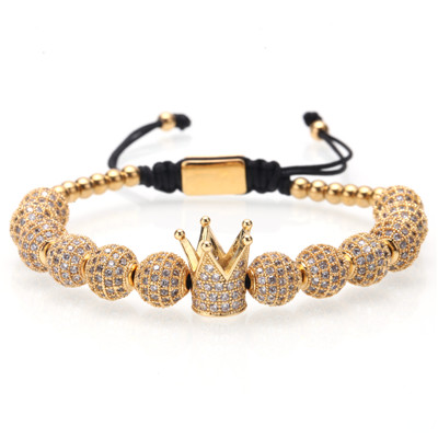 3pcs/set couple bracelet/stainless steel beads/crown/for lovers/bracelets for women men luxury jewelry man pulseira Gift Valentine's Day Holiday 