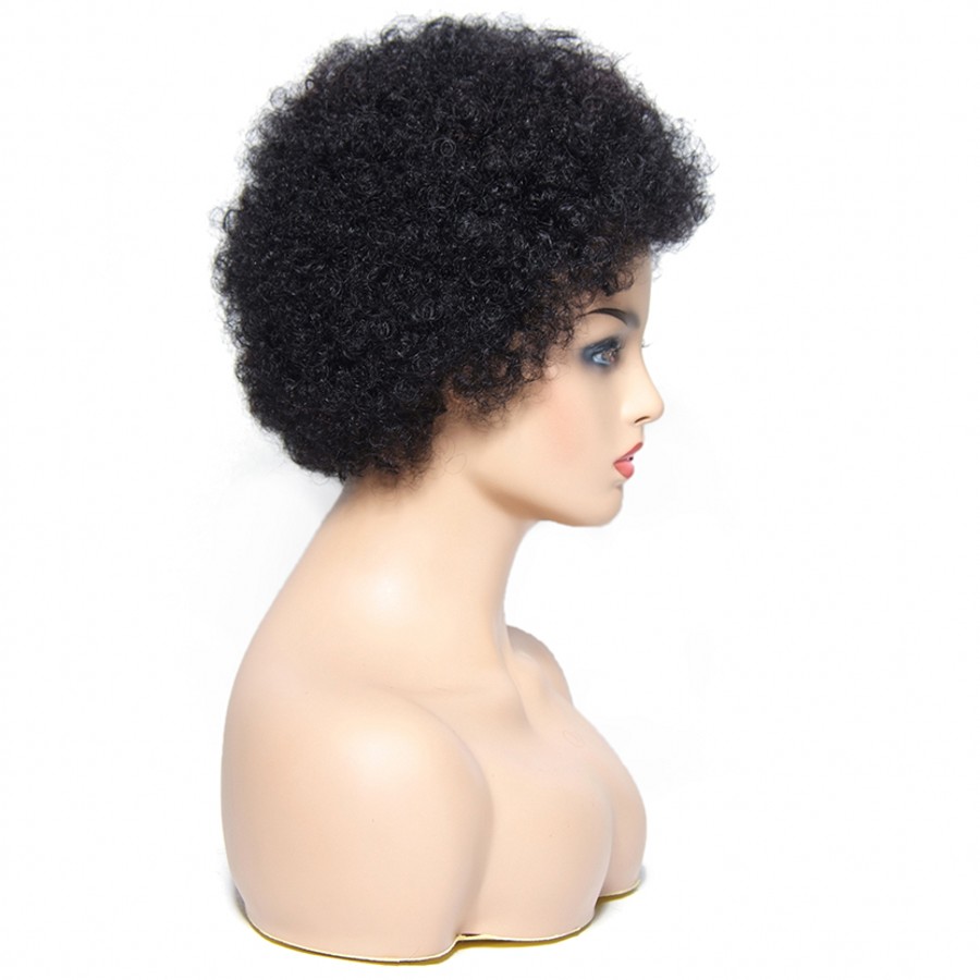 Afro Kinky Curly Hair Wig Short Bob Hair Wigs Natural Color Brazilian Remy Human Hair lace front Wig