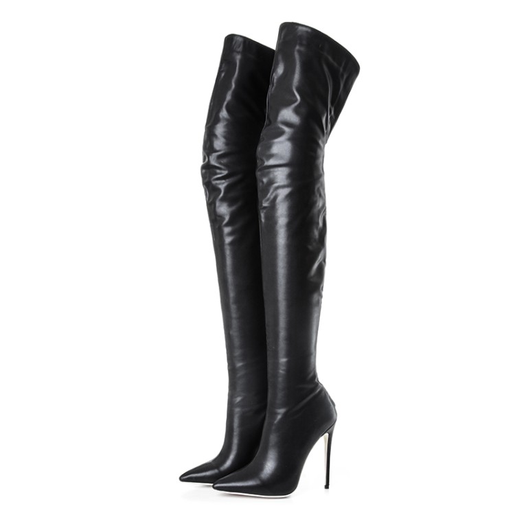 2018 new hot fashion boots pointed toe spike high heels winter women boots Soft Leather zip Knight Thigh-High Boots shoes women big size, Black 
2018 new hot fashion boots pointed toe spike high heels winter women boots Soft Leather zip Knight Thigh-High Boots shoes women big size, Black