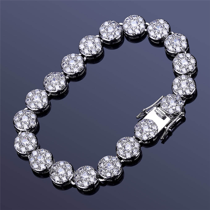 Men Bracelet Link Chain Gold Silver Color Iced Out CZ Bracelet for Men Fashion Hip Hop Bracelet Chain