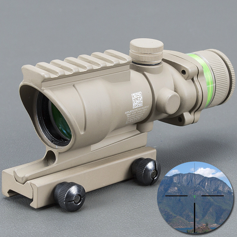Trijicon ACOG Tan Color Tactical Style 4x32 Rifle Scope Red Dot Green Optical Fiber 20mm RaiL
Trijicon ACOG Tan Color Tactical Style 4x32 Rifle Scope Red Dot Green Optical Fiber 20mm RaiL