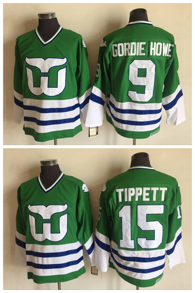 Hartford Whalers Jersey 9 Gordie Howe 15 Dave Tippett Green 100% Stitched 1990 Hockey Jerseys, White
Hartford Whalers Jersey 9 Gordie Howe 15 Dave Tippett Green 100% Stitched 1990 Hockey Jerseys, White
