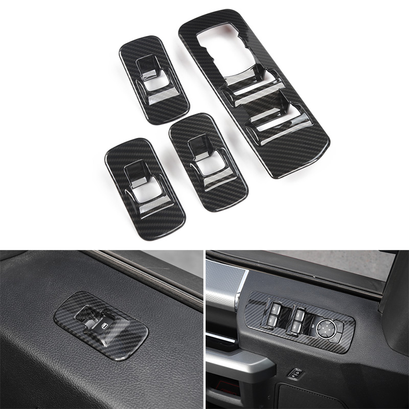 ABS Car Windows Lift Switch Panel Decoration Frame Cover For Ford F150 2015+ Auto Interior Accessories