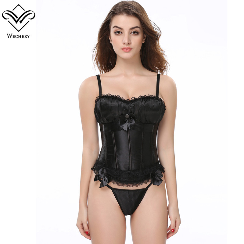 Wechery Corsets Bustiers Steampunk Lace Up Sexy Corset Waist Trainer Gothic Clothing Strap Shoulder Backless Korset with Bow, Red
Wechery Corsets Bustiers Steampunk Lace Up Sexy Corset Waist Trainer Gothic Clothing Strap Shoulder Backless Korset with Bow, Red