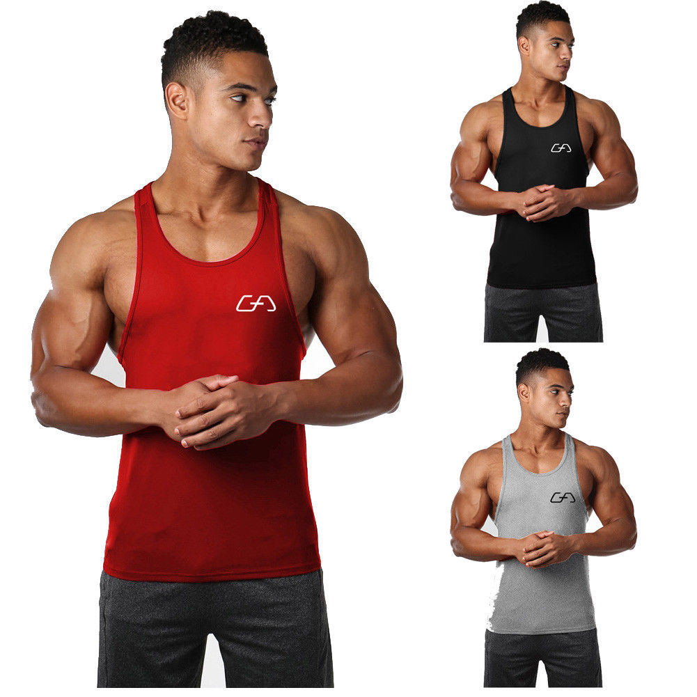 Summer Cotton Blends Men Sleeveless Bodybuilding Shirt Tank Top Tee Male Causal Singlet Fitness Vest UK