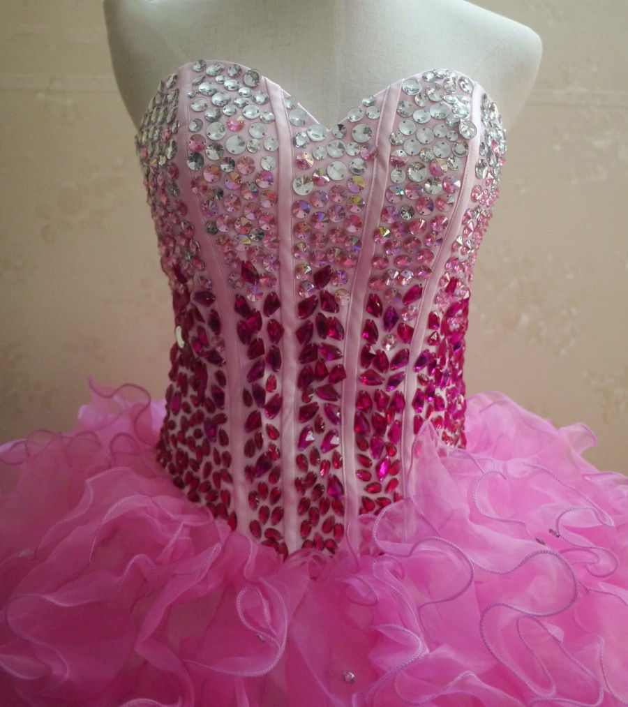 2018 New Luxurious Ball Gown Multi Color Quinceanera Dresses Crystals For 15 Years Sweet 16 Plus Size Pageant Prom Party Gown QC1029