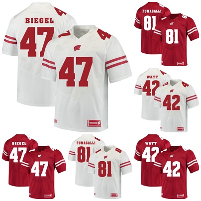 Factory Outlet Cheap Mens Wisconsin Badgers 42 Watt 47 Biegel 81 Fumagalli Red White Best Quality College Football Jerseys,free shipping, Black;red
Factory Outlet Cheap Mens Wisconsin Badgers 42 Watt 47 Biegel 81 Fumagalli Red White Best Quality College Football Jerseys,free shipping, Black;red