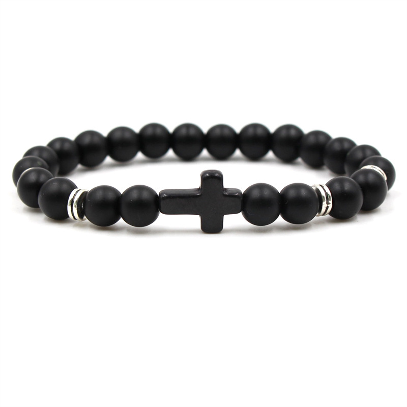 Bracelet 8mm Frosted Stone Beaded Strands Turquoise Alloy Silver Plated Cross Elastic Women Men Bracelets Bangles
Bracelet 8mm Frosted Stone Beaded Strands Turquoise Alloy Silver Plated Cross Elastic Women Men Bracelets Bangles