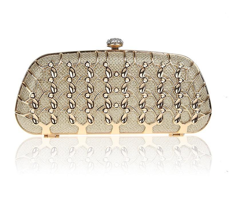 Wholesale- Alloy long rhinestone women bag clutch evening bags black/red/blue cosmetics case small purse bag for wedding/party/diiner