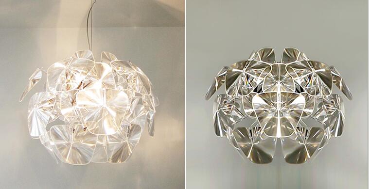 Modern Crystal Chandelier Lamp Art Glass Leaf Plates Flower Chandelier LED Ball Pendant Light for Foyer Hotel Restaurant Living Room