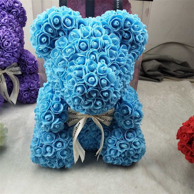 40 CM high Rose bear Valentines Gift preserved fresh flower romance artificial rose toy of flower Women039s Gift flower bear8506414