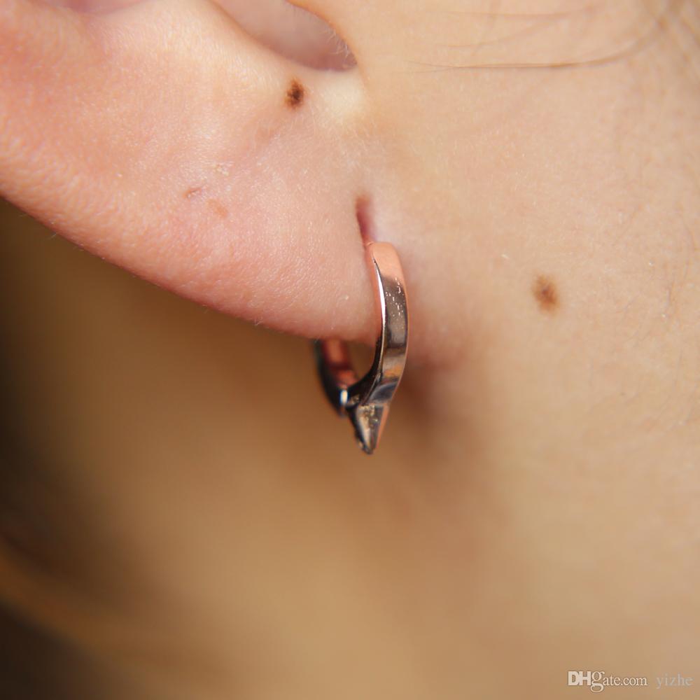 fashion 2024 925 silver mini Circle spike hoop 10mm dainty huggie hoop women girl classic simple gold plated hoop earring