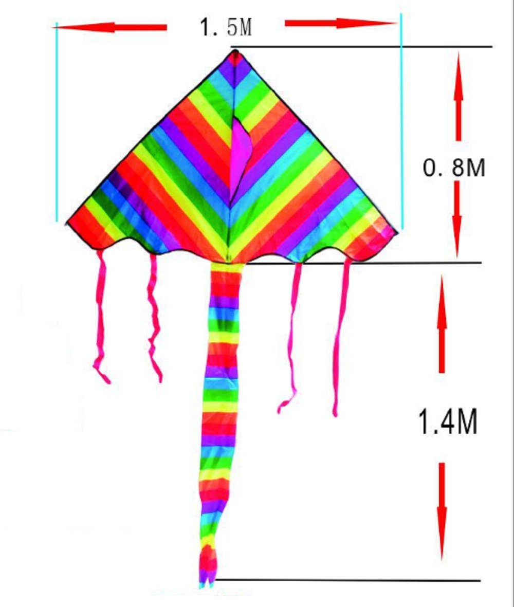Rainbow Kite Triangle Kite Outdoor Fun Sports Easy Flyer Kite for Beginners