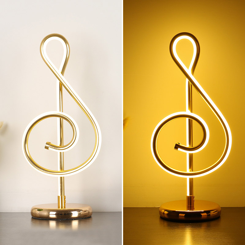 Eu-Style Decor Musical Notes Table Light Bedside Bedroom Table Lamp Home Decoration Light