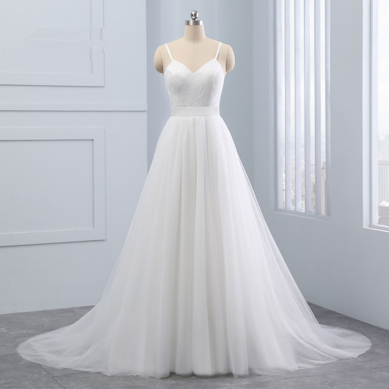 Spaghetti Straps Plus Size V Neck Beach A Line Wedding Dress Tulle Draped Lace Custom Made Belt Bridal Gown Backless Fashionable Boho, Black & white
Spaghetti Straps Plus Size V Neck Beach A Line Wedding Dress Tulle Draped Lace Custom Made Belt Bridal Gown Backless Fashionable Boho, Black & white