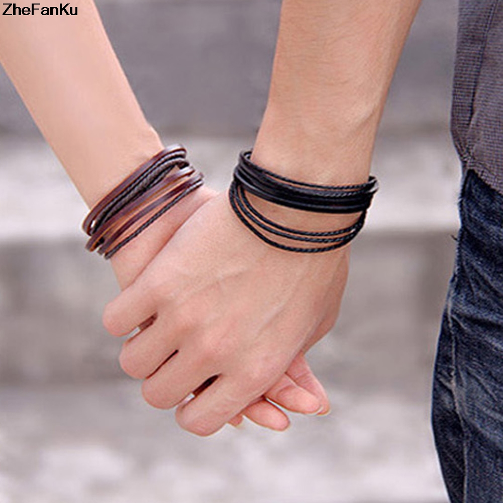 2017 Hot Sale Mens Bracelet Woven Leather Bracelet Hand Made Leather Rope Bracelets & Bangles With Braided Rope For Women/Men