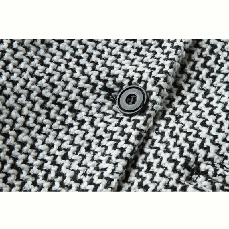 Fashion Wool Long Coat for Women Plus Size Winter Plaid Jacket Wool Blend Coat Long In The Windbreaker