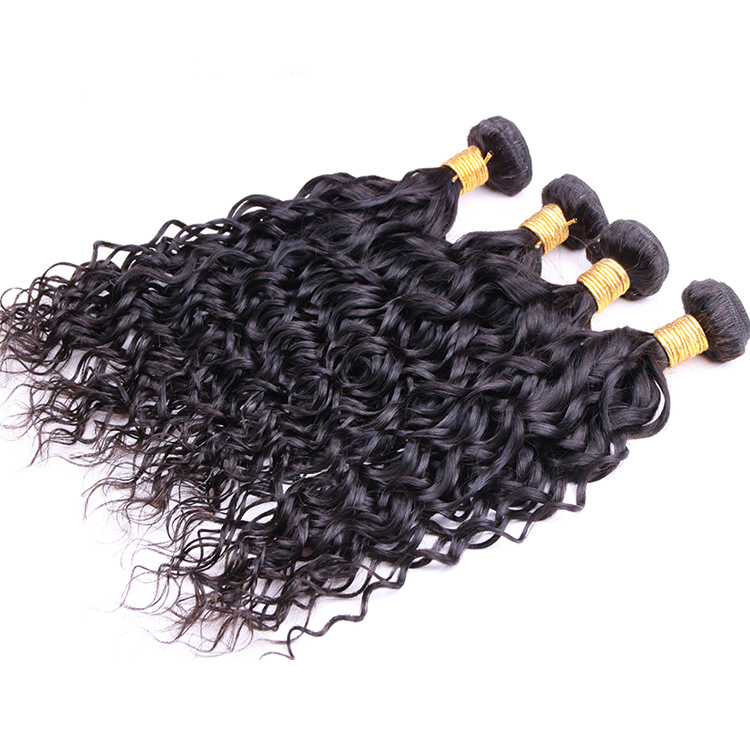 Malaysian Unprocessed Human Hair Bundles Water Wave 3 Pieces One Set 8-28Inch Wet And Wavy Natural Color