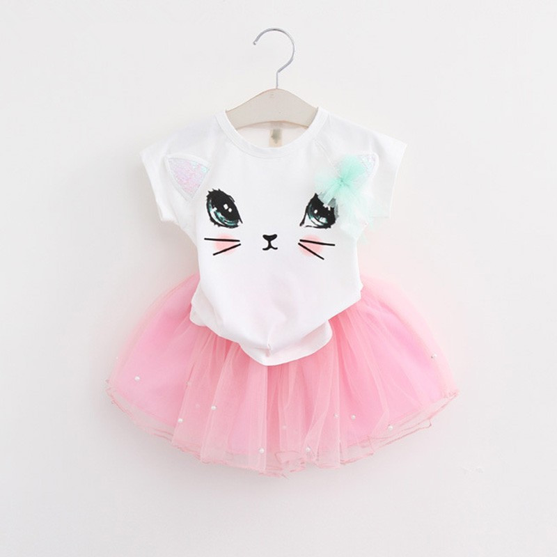 Summer Girls Clothing Sets Kid Clothes Cartoon Cat Children Toddler Tops T-shirts + Tutu Skirt Casual Dress, Pink/black
Summer Girls Clothing Sets Kid Clothes Cartoon Cat Children Toddler Tops T-shirts + Tutu Skirt Casual Dress, Pink/black