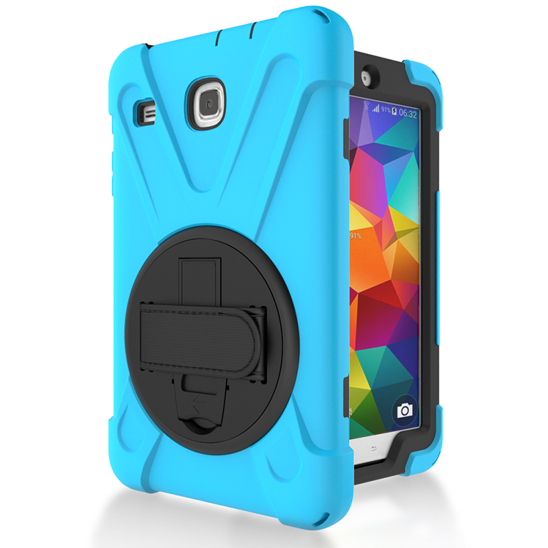 Silicone Case Cover with Wrist Strap for Samsung Galaxy Tab E 80 T377 T377V TabletStylus