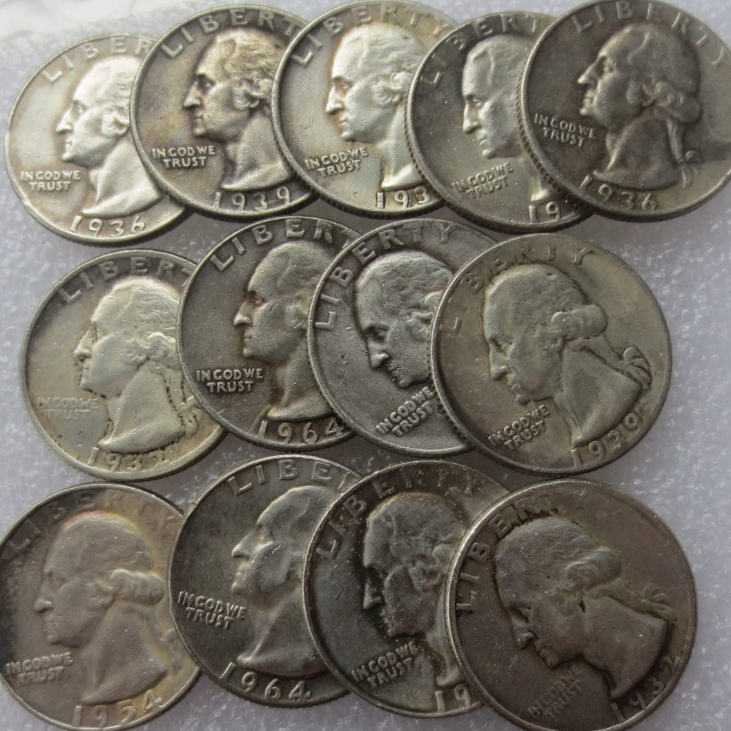 U.S. Coins A Set Of(1932-1964)-PSD 14PCS Washington Quarter Dollar Copy Decorate Coin
U.S. Coins A Set Of(1932-1964)-PSD 14PCS Washington Quarter Dollar Copy Decorate Coin