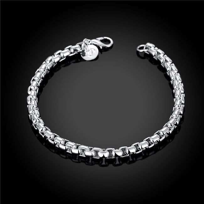 High quality New round added brand 925 silver bracelet JSPB157Beast gift men and women sterling silver plated Charm bracelets81884
