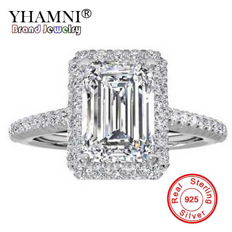 YHAMNI Fashion 100% Original Pure Silver 925 Ring Luxury Big 8mm 5A Zirconia Engagement Rings Crystal Jewelry For Women ZR999, Slivery;golden
YHAMNI Fashion 100% Original Pure Silver 925 Ring Luxury Big 8mm 5A Zirconia Engagement Rings Crystal Jewelry For Women ZR999, Slivery;golden