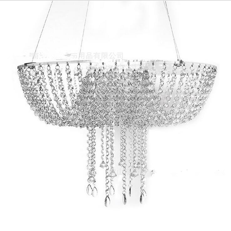 Round D60 Crystal Chandelier Cake Stand Hanging With Crystal Beaded Cake Table For Wedding Party birthday decoration
