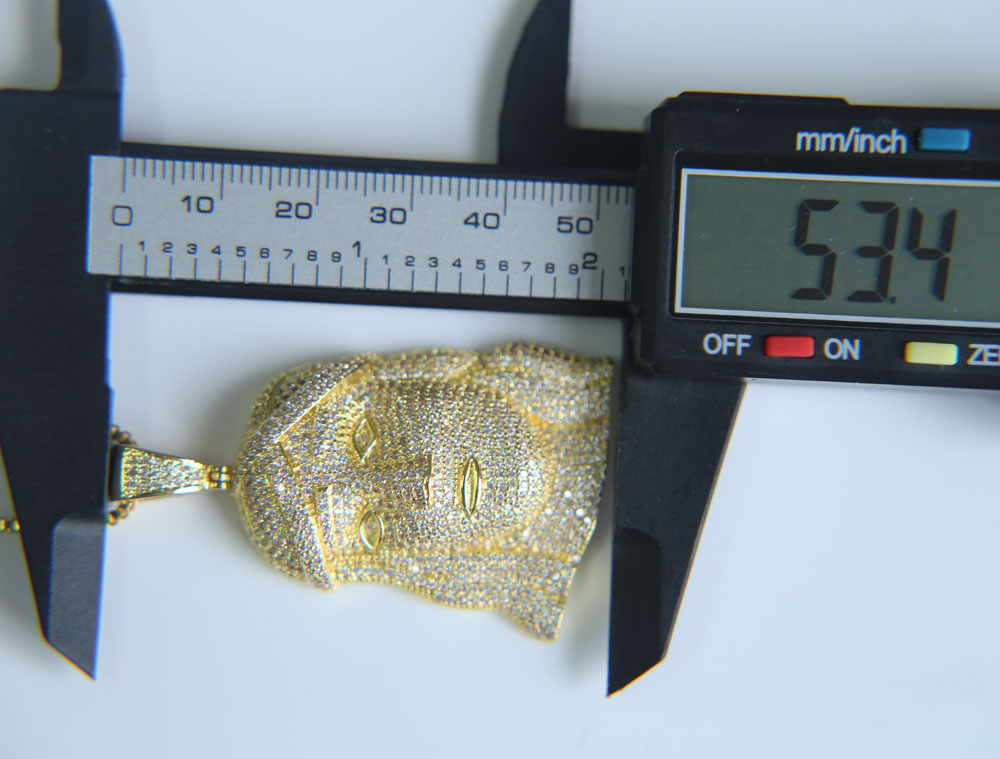 new latest design boy men jewelry iced out bling cz paved 3d shaped jesus piece pendant gold men necklace