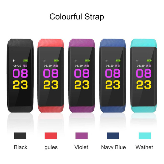 ID115 Plus LCD Screen Smart Bracelet Fitness Tracker Pedometer Watch Band Heart Rate Blood Pressure Monitor Smart Wristband Watch Colorful