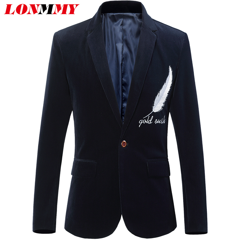 LONMMY 3XL Mens blazer jacket Slim fit Fashion Casual Feather embroidery Wedding dress blazers and jackets Black 2018 Autumn
LONMMY 3XL Mens blazer jacket Slim fit Fashion Casual Feather embroidery Wedding dress blazers and jackets Black 2018 Autumn