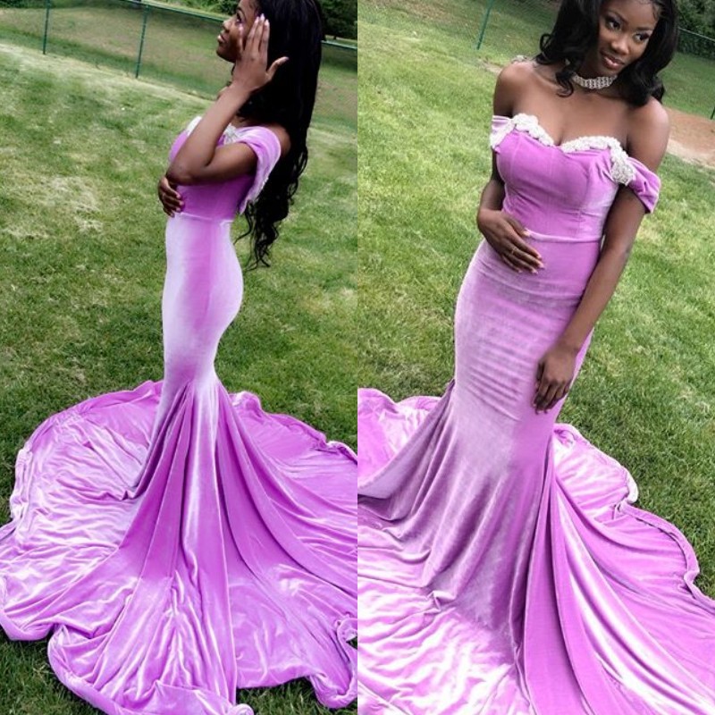 Glamorous Velvet Mermaid Dresses Sexy Off Shoulder Beads Zipper Back Sweep Train Party Dress Fashion 2K18 African Black Girls Prom Dress, Daffodil
Glamorous Velvet Mermaid Dresses Sexy Off Shoulder Beads Zipper Back Sweep Train Party Dress Fashion 2K18 African Black Girls Prom Dress, Daffodil