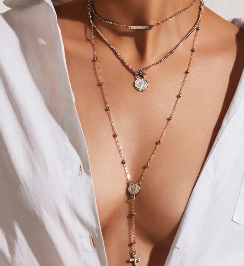 Catholic Rosary Beads Jesus Cross Long Necklace Women Charms Gold Multilayers Chain Choker Necklaces Fashion Jewelry
Catholic Rosary Beads Jesus Cross Long Necklace Women Charms Gold Multilayers Chain Choker Necklaces Fashion Jewelry