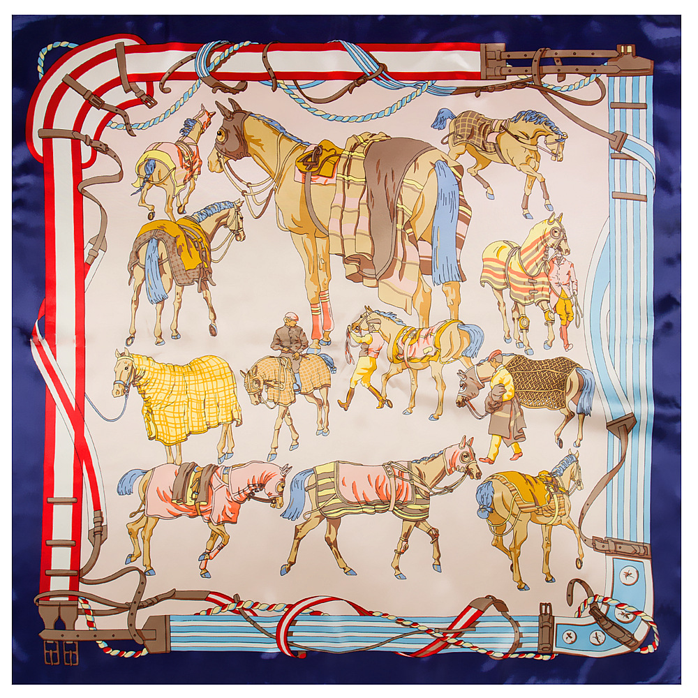 Ms. Printed style women silk satin large square scarf 90cm*90cm French Court War Horse Belt Lady twill shawl scarf without logo, Blue;gray
Ms. Printed style women silk satin large square scarf 90cm*90cm French Court War Horse Belt Lady twill shawl scarf without logo, Blue;gray